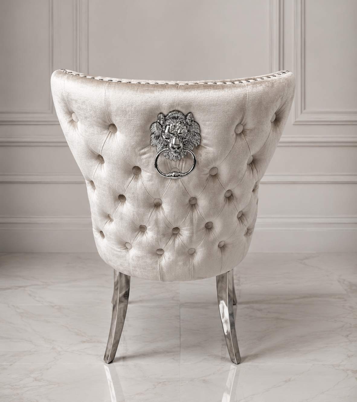 1.3 Pandora Marble 4 Mink Chesterfield Chairs