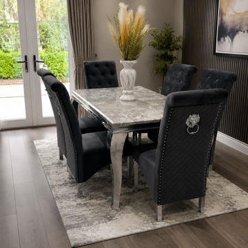 1.5 Grey Table 6 Tall Chairs