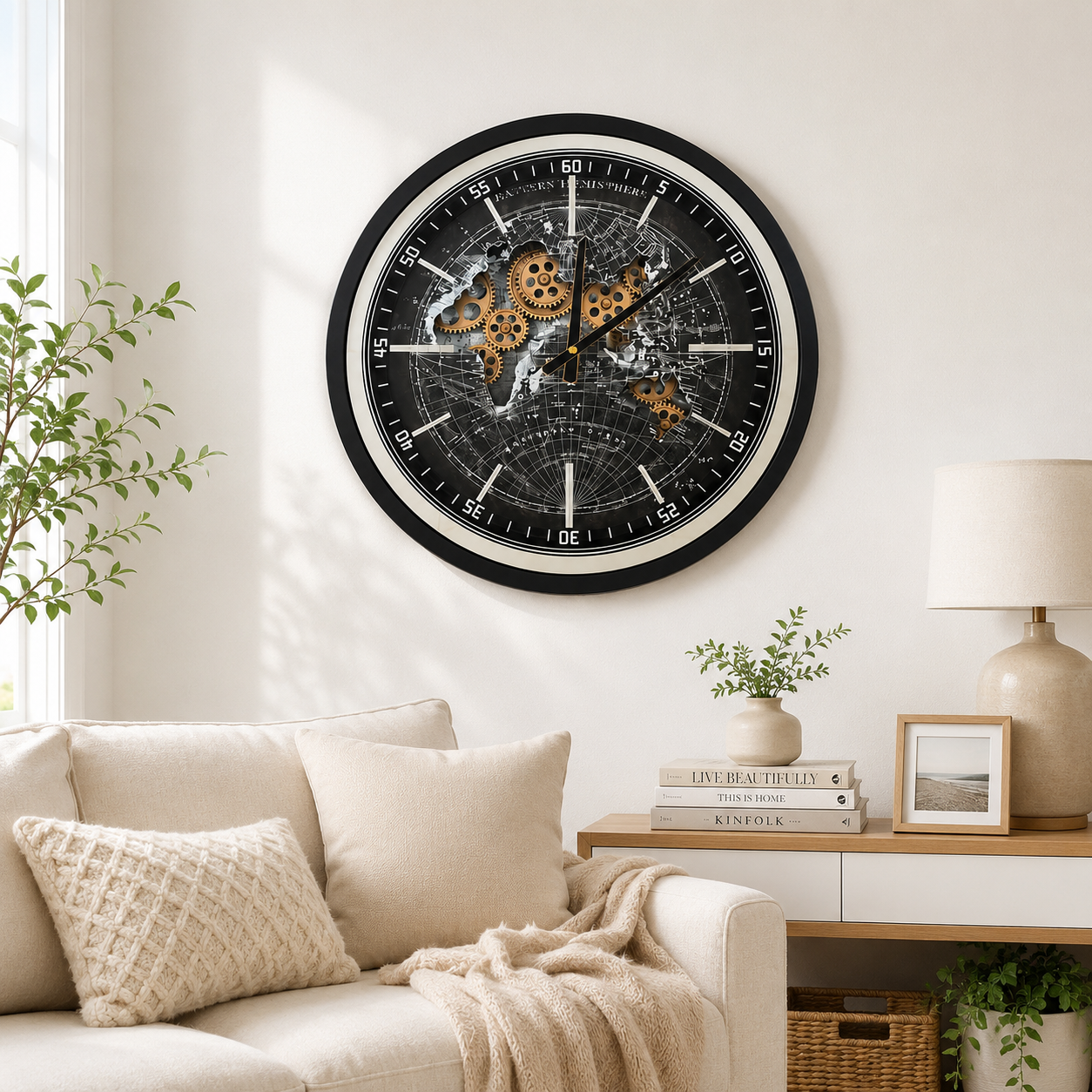 Chrono Atlas – Steampunk World Map Wall Clock