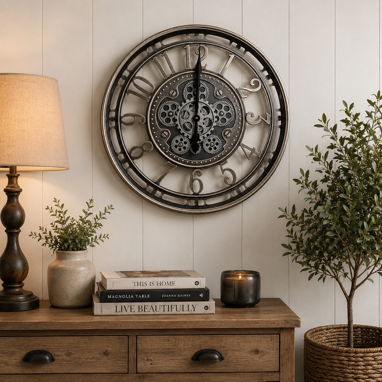 Heritage Industrial Skeleton Wall Clock
