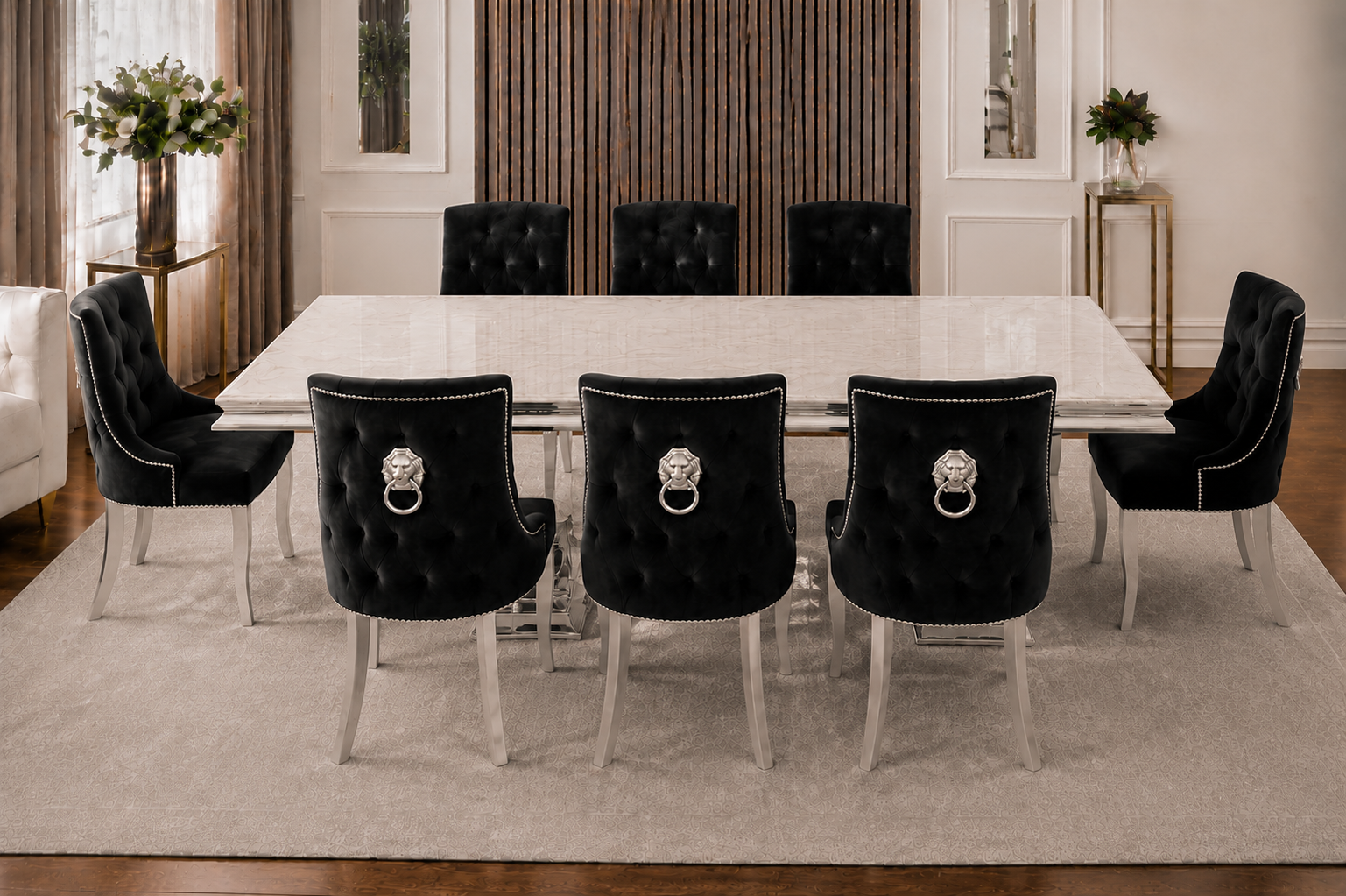 Chelsea Verona Cream Marble Dining Set