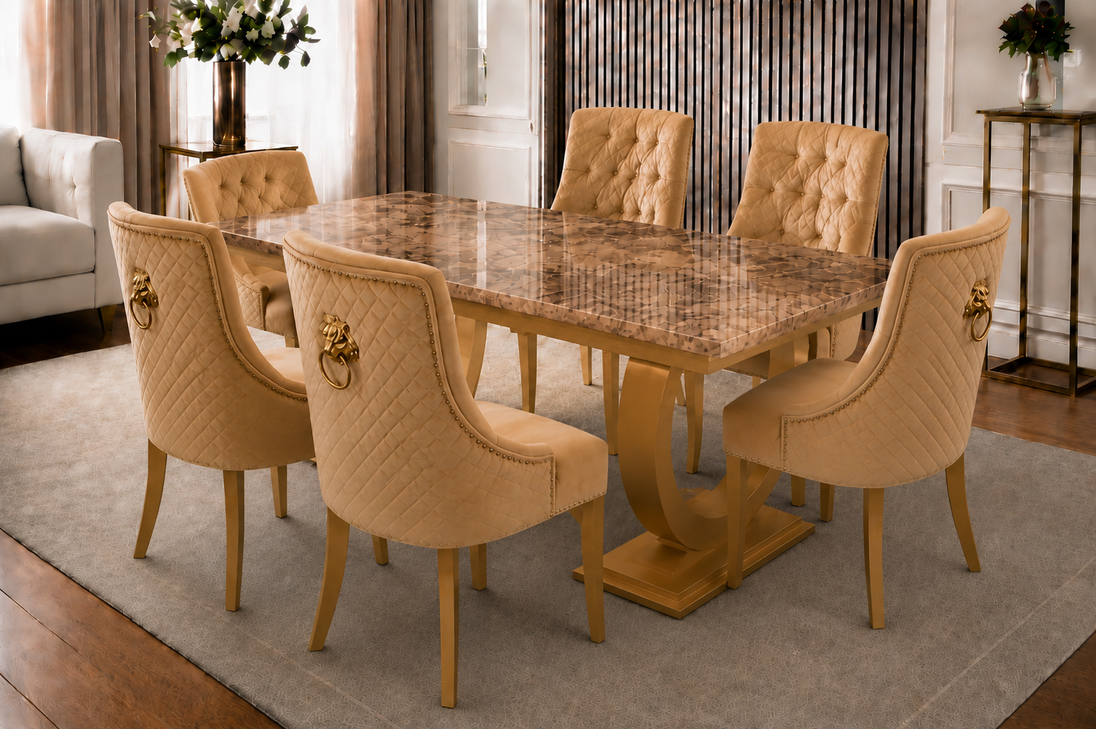 Chelsea Milano Marble Dining Set