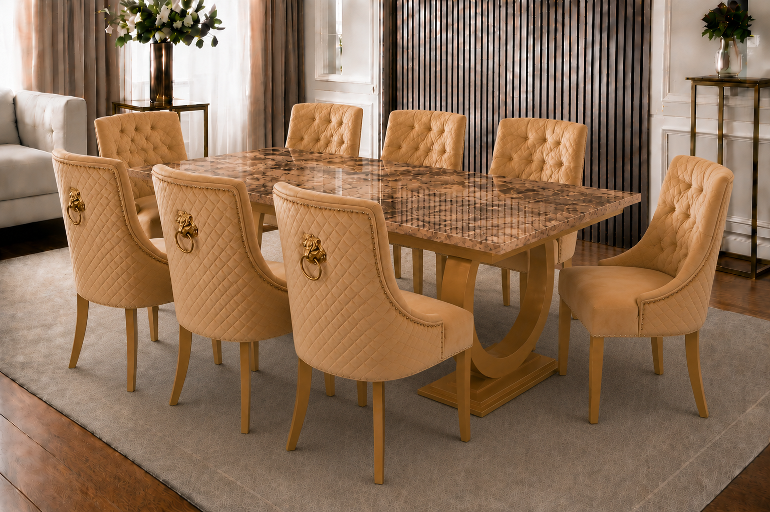 Chelsea Milano Marble Dining Set