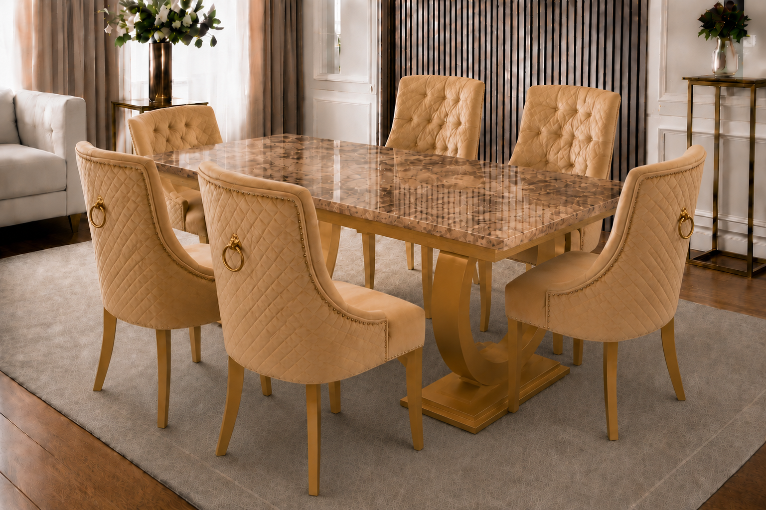 Chelsea Milano Marble Dining Set