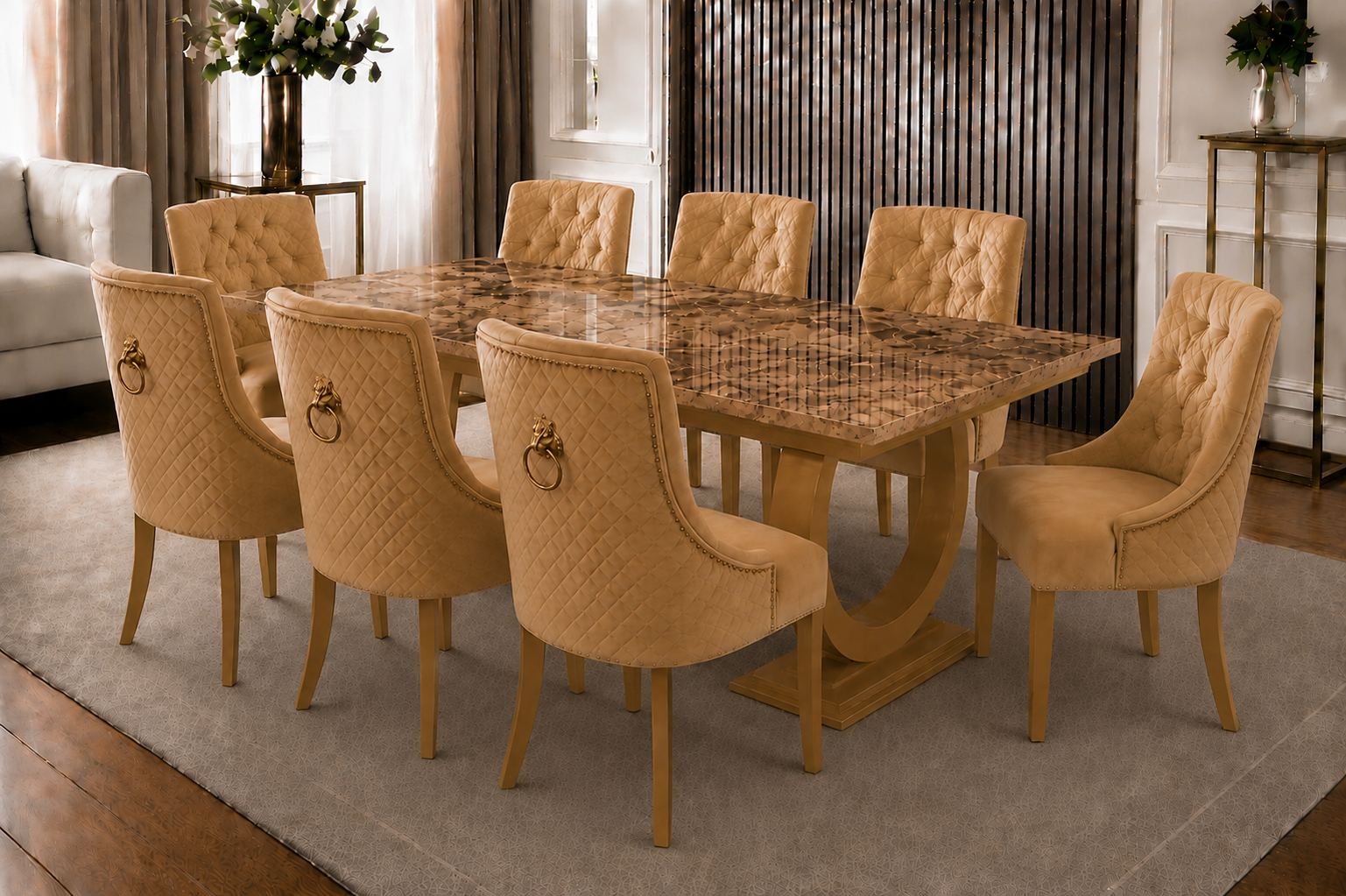 Chelsea Milano Marble Dining Set
