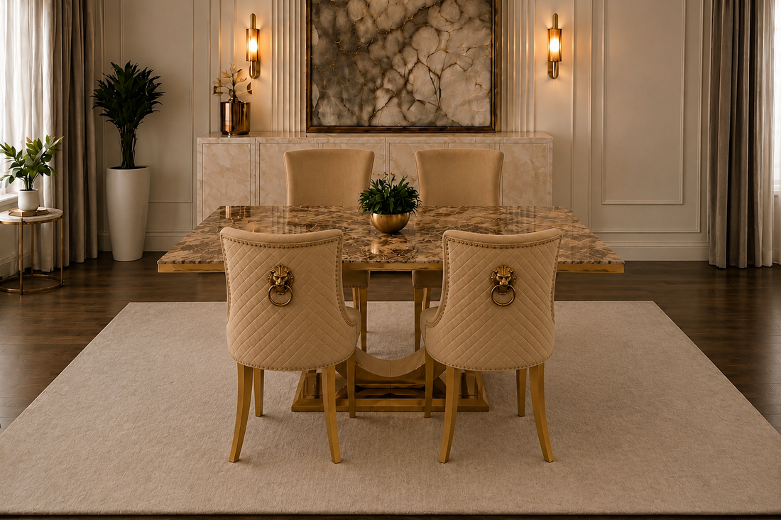 London Milano Marble Dining Set