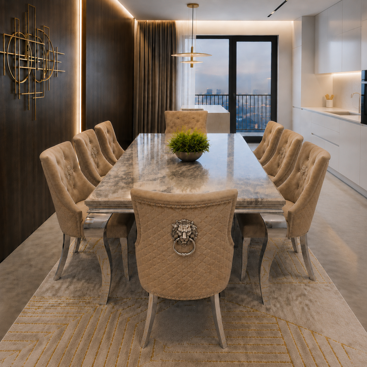 Lewis Milano Marble Dining Set