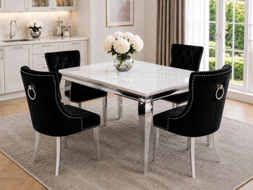 Lewis Kensington White Marble Dining Set