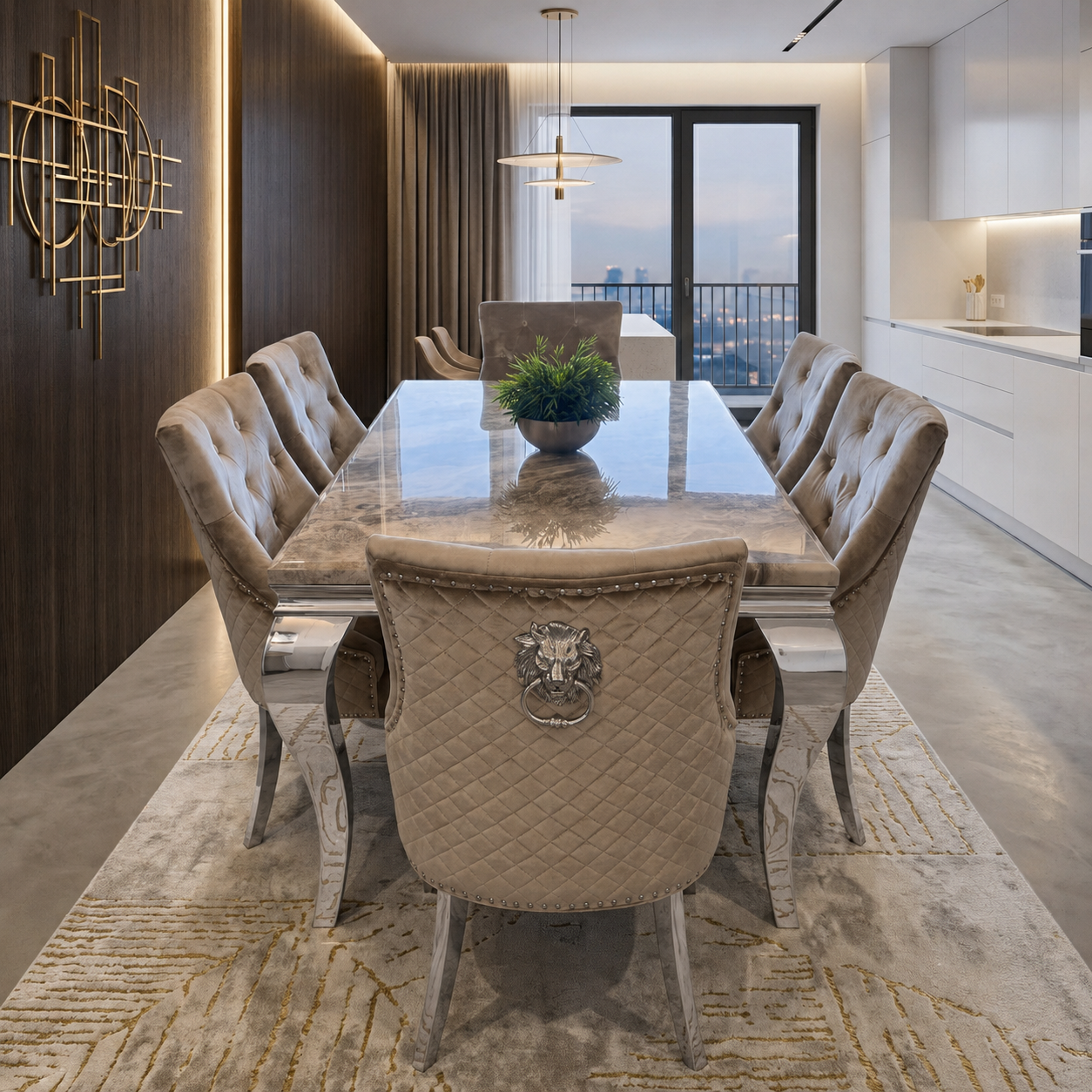 Lewis Milano Marble Dining Set