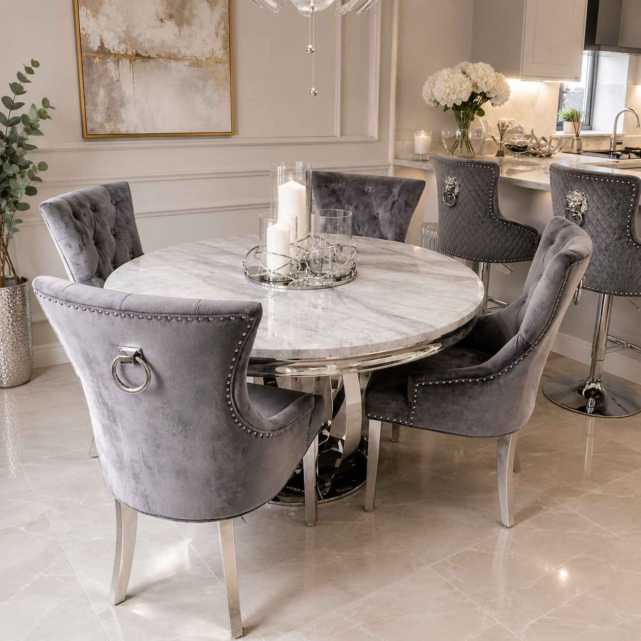1.3 chelsea with 4 Ring or Lion chairs