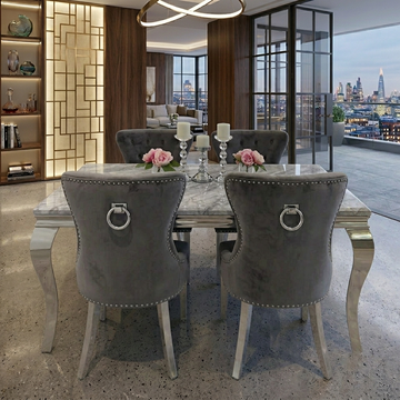 Lewis Grey Dining Table Set 1.5m/1.8m/2m - 4/6/8 Dining Chairs