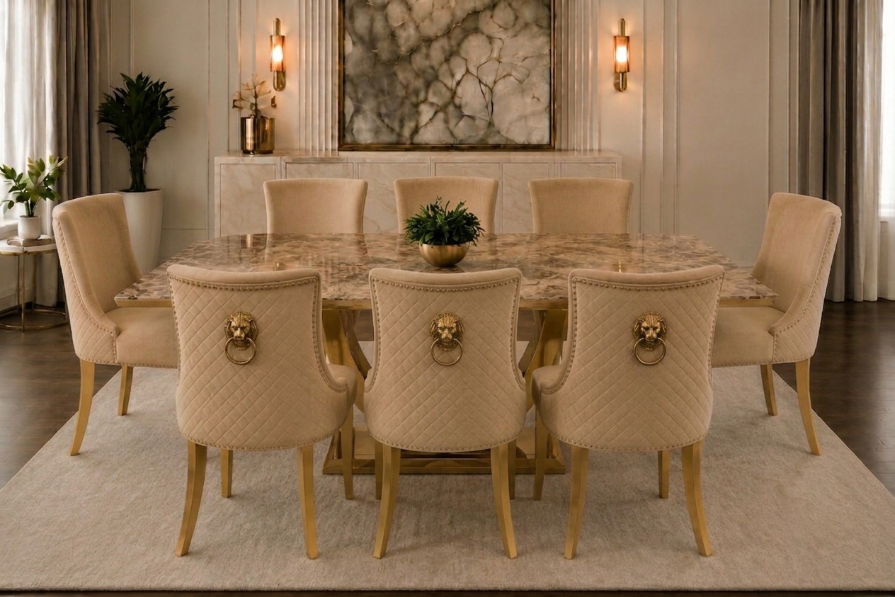 London Milano Marble Dining Set