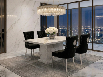 MB White Marble 1.5m Dining Table