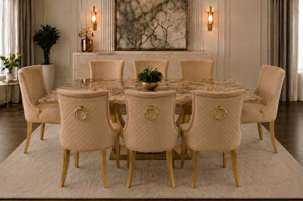 London Milano Marble Dining Set