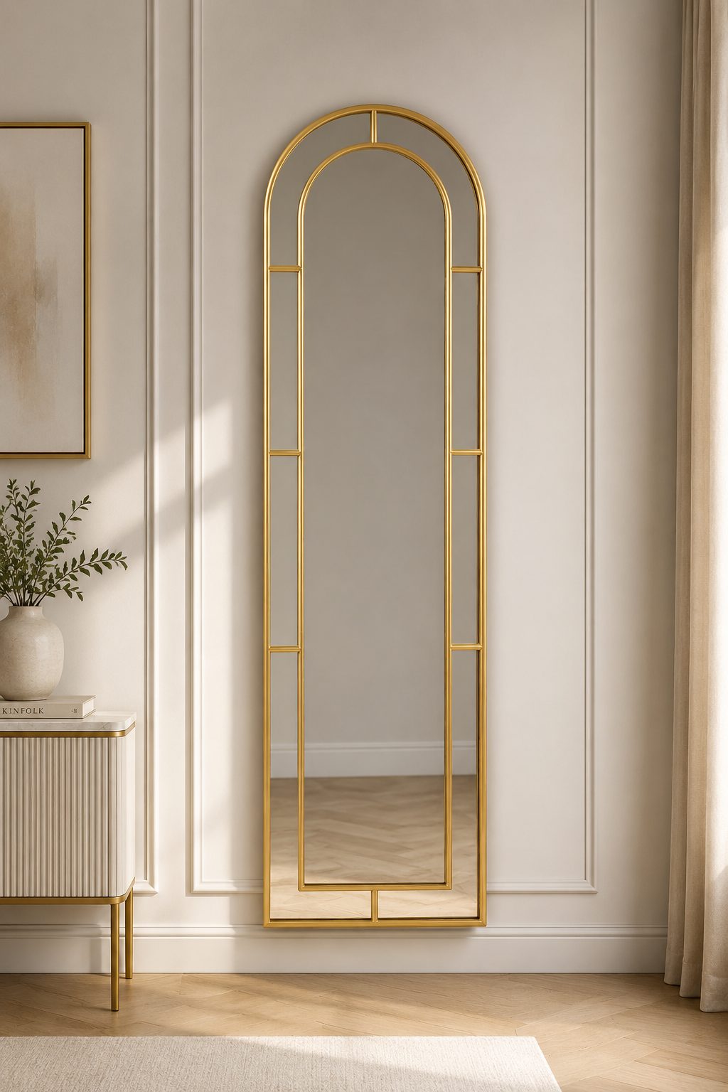 Gold Arched Full Length Mirror