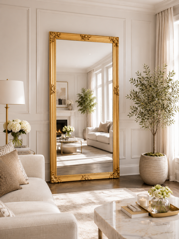 Gold French Carved Baroque Mirror