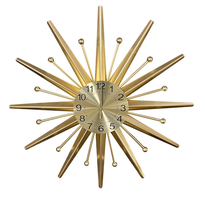 Aurora – Gold Sunburst Wall Clock (70cm)